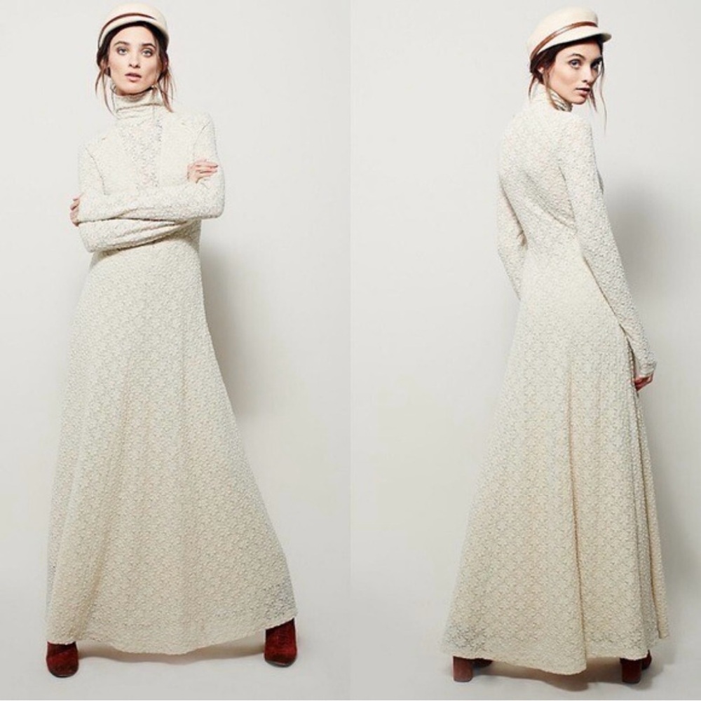 Free People White River Maxi Dress SZ M